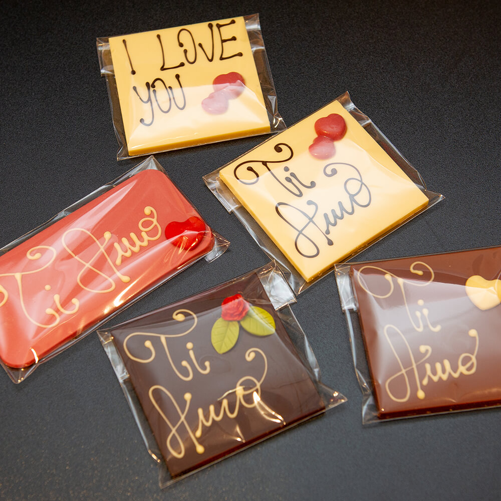 Tavoletta San Valentino Regalo personalizzato Cioccolateria Artigianale Valentinis Udine